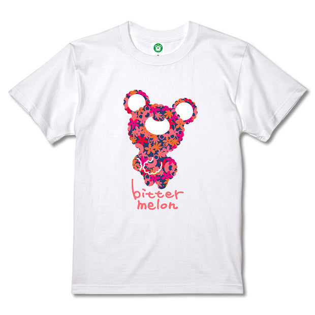 티셔츠 (잎 핑크 × 화이트)